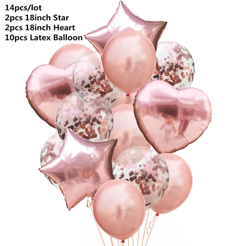 Ballong kit 14-pack metallic och paljett ballong