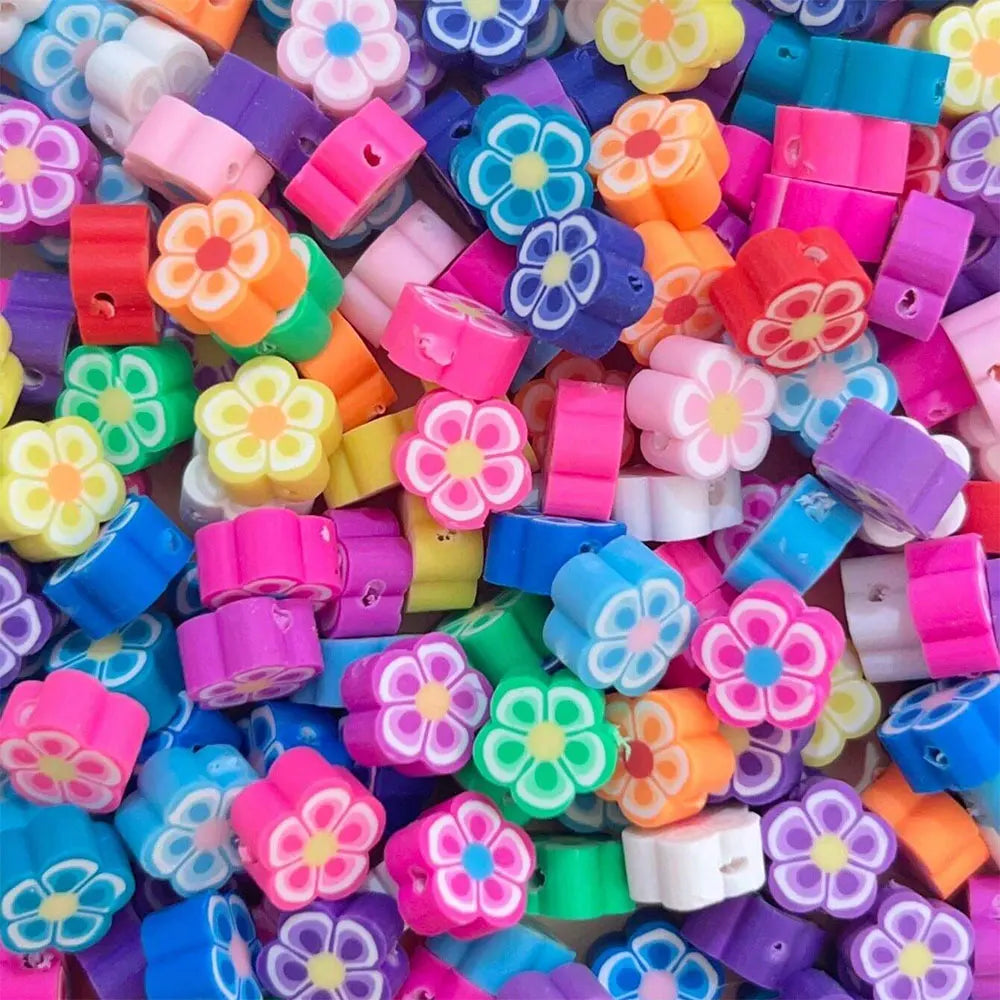 Beads polymer clay Fruits Flowers Hearts