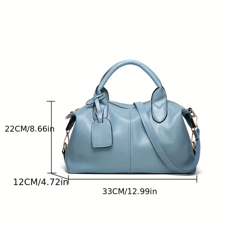 Elegant stor läder väska i flera nyanser