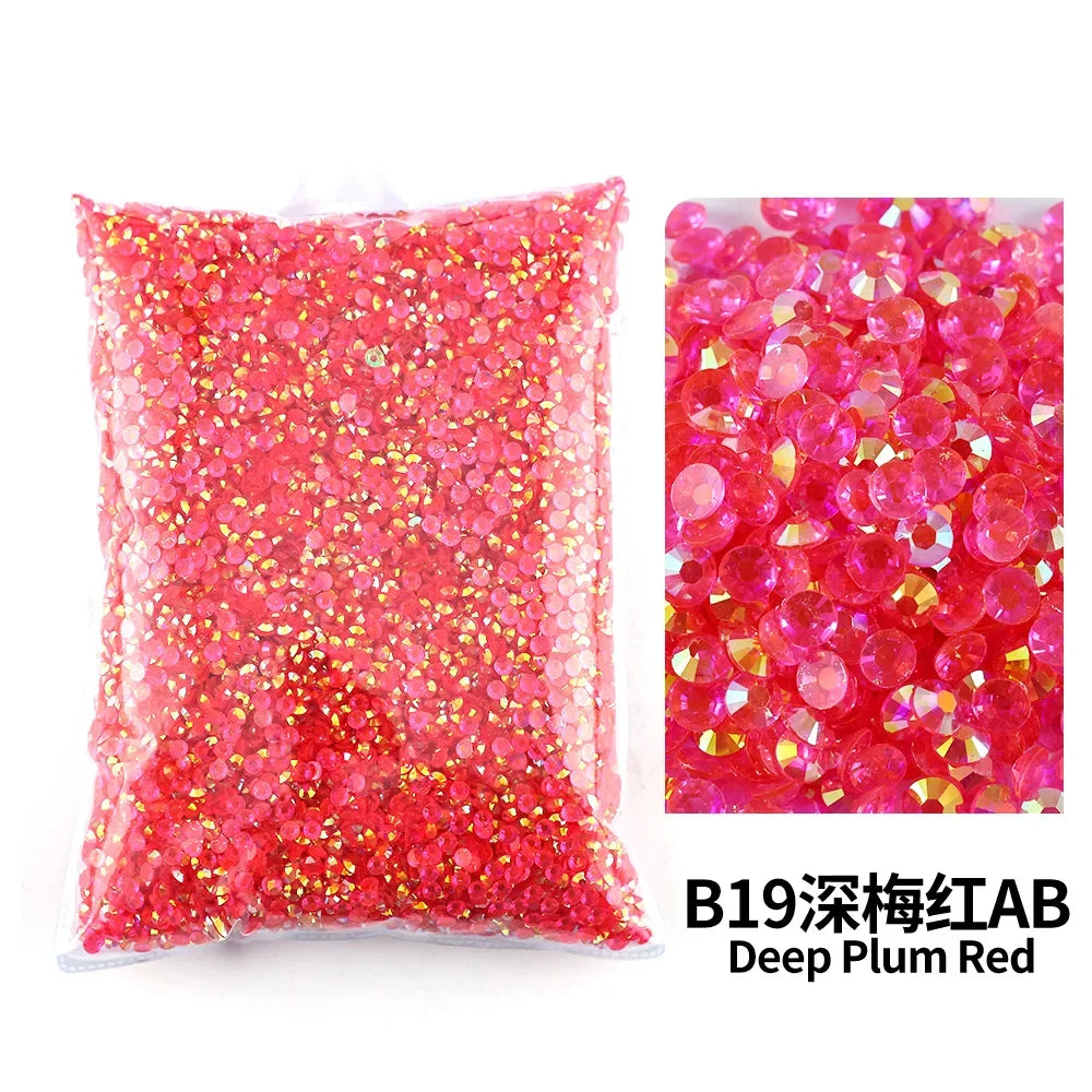 Strass stenar Resin olika Röd Rosa Nyanser