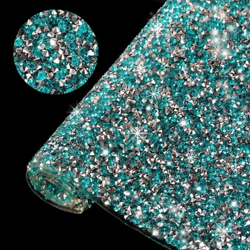 24x20cm sheet of rhinestone tape with triangular rhinestones
