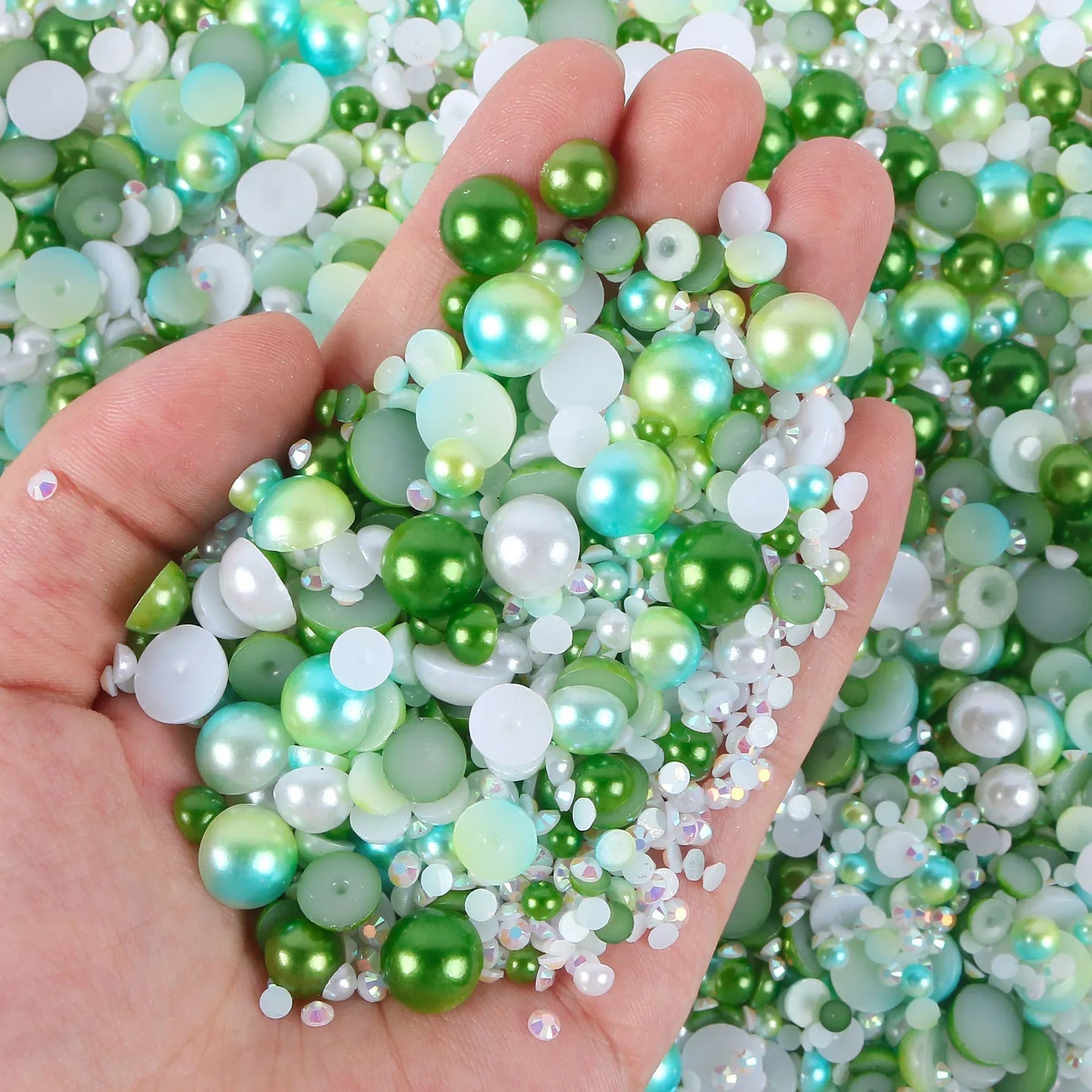 Mixed sizes and colors with Flatback beads