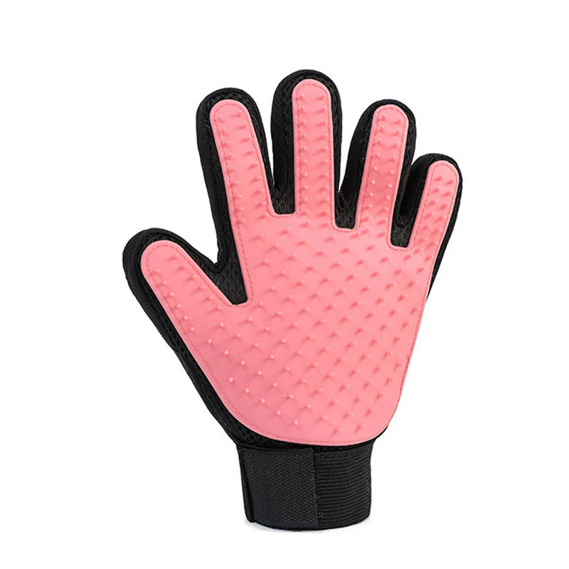 Glove brushing fur