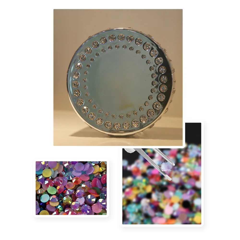 Storpack resin strass stenar svart/vit