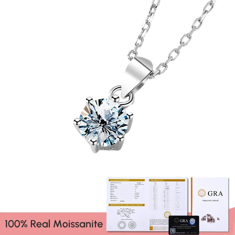 Halsband med berlock Diamant Moissanite