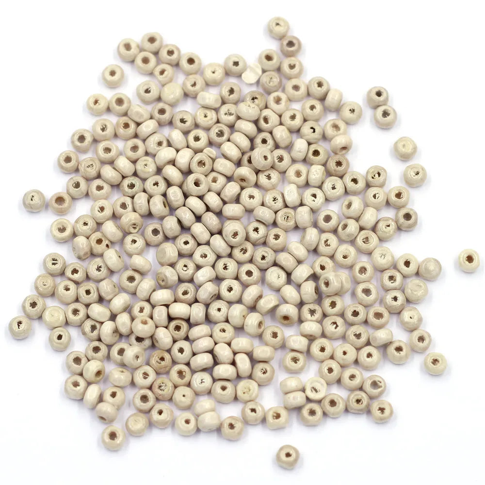 Mini trä pärlor i olika färger 4mm