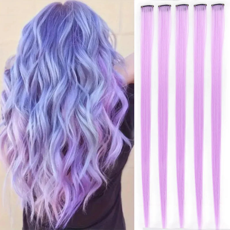 Hair extensions färgade slingor