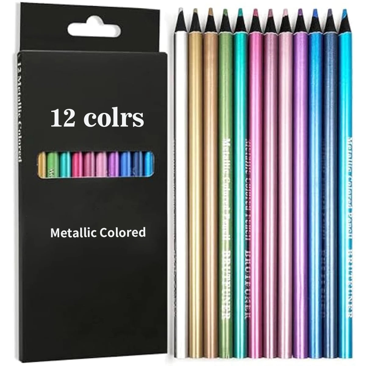 12-pack med pennor i metallic färger