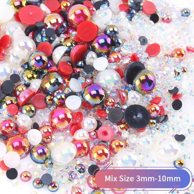 30g halv runda mixade pärlor