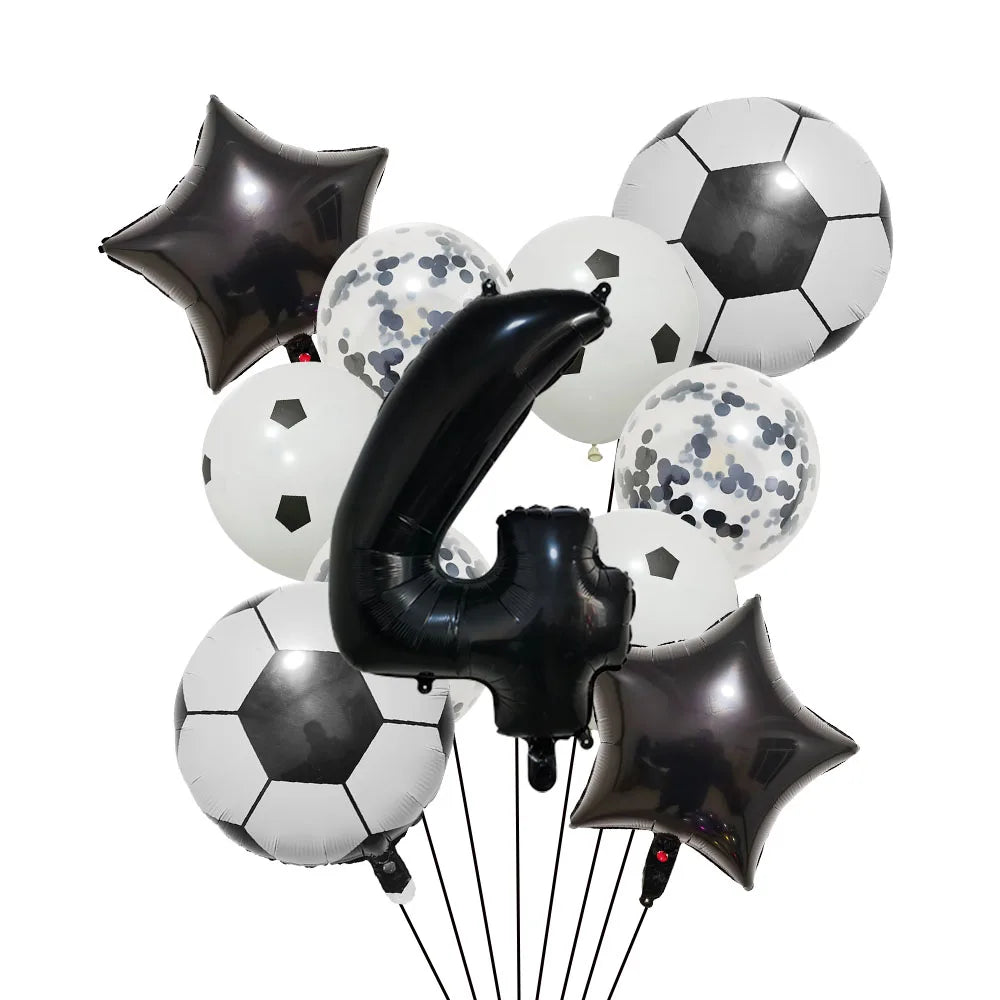 Ballong set med siffra och fotbolls motiv
