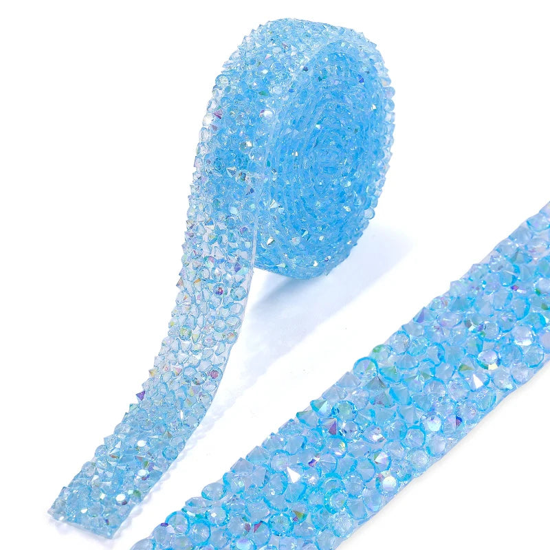 Rhinestone ribbon Hot fix