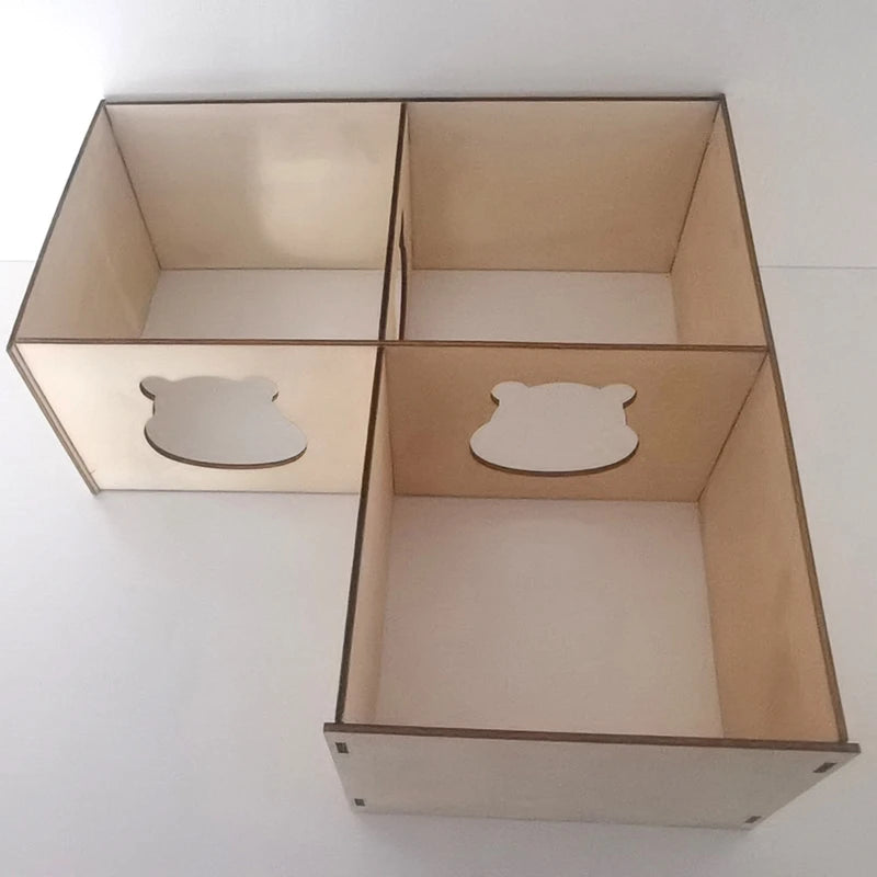 Trä hus med lock för hamster
