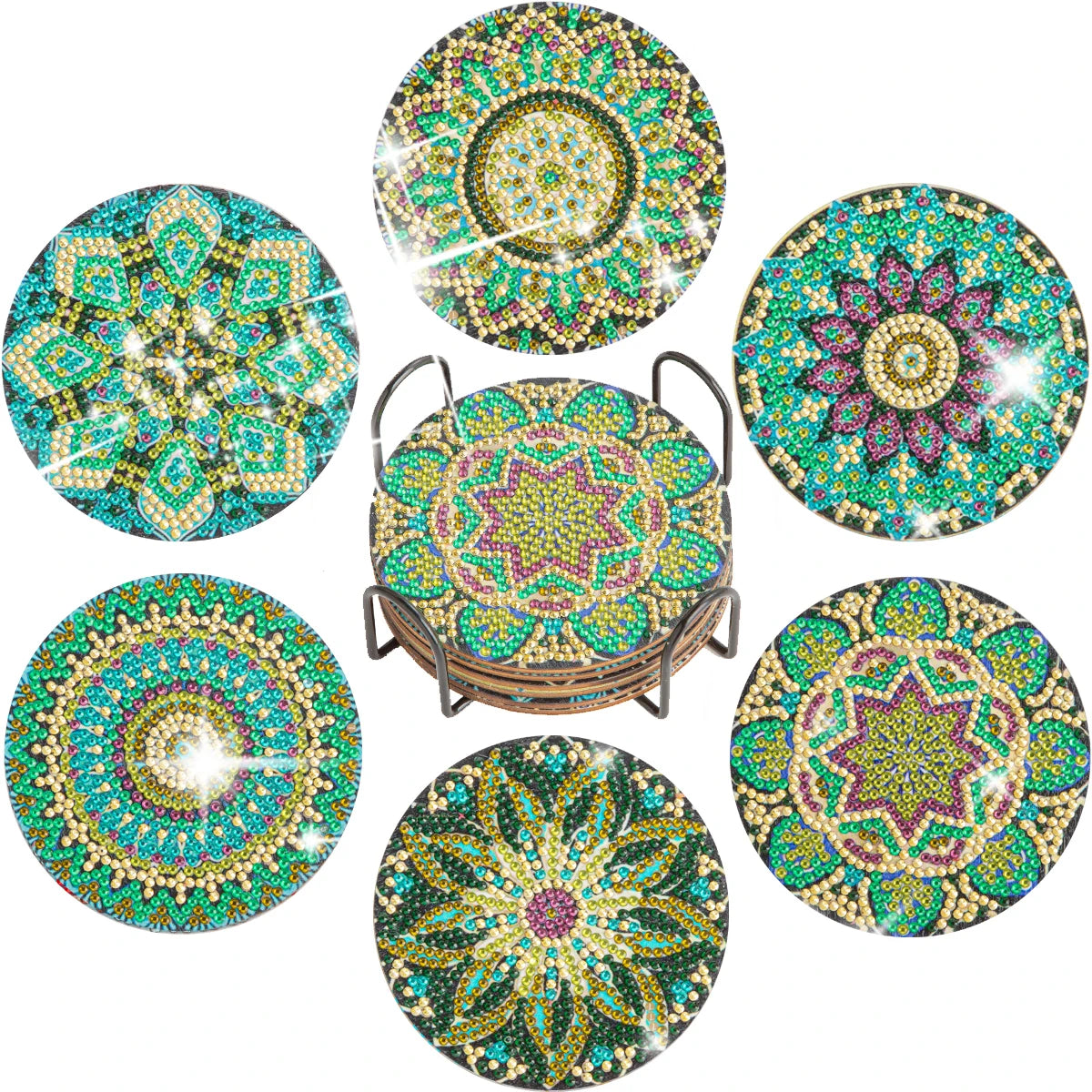 Diamant målning glas underlägg Mandala mönster