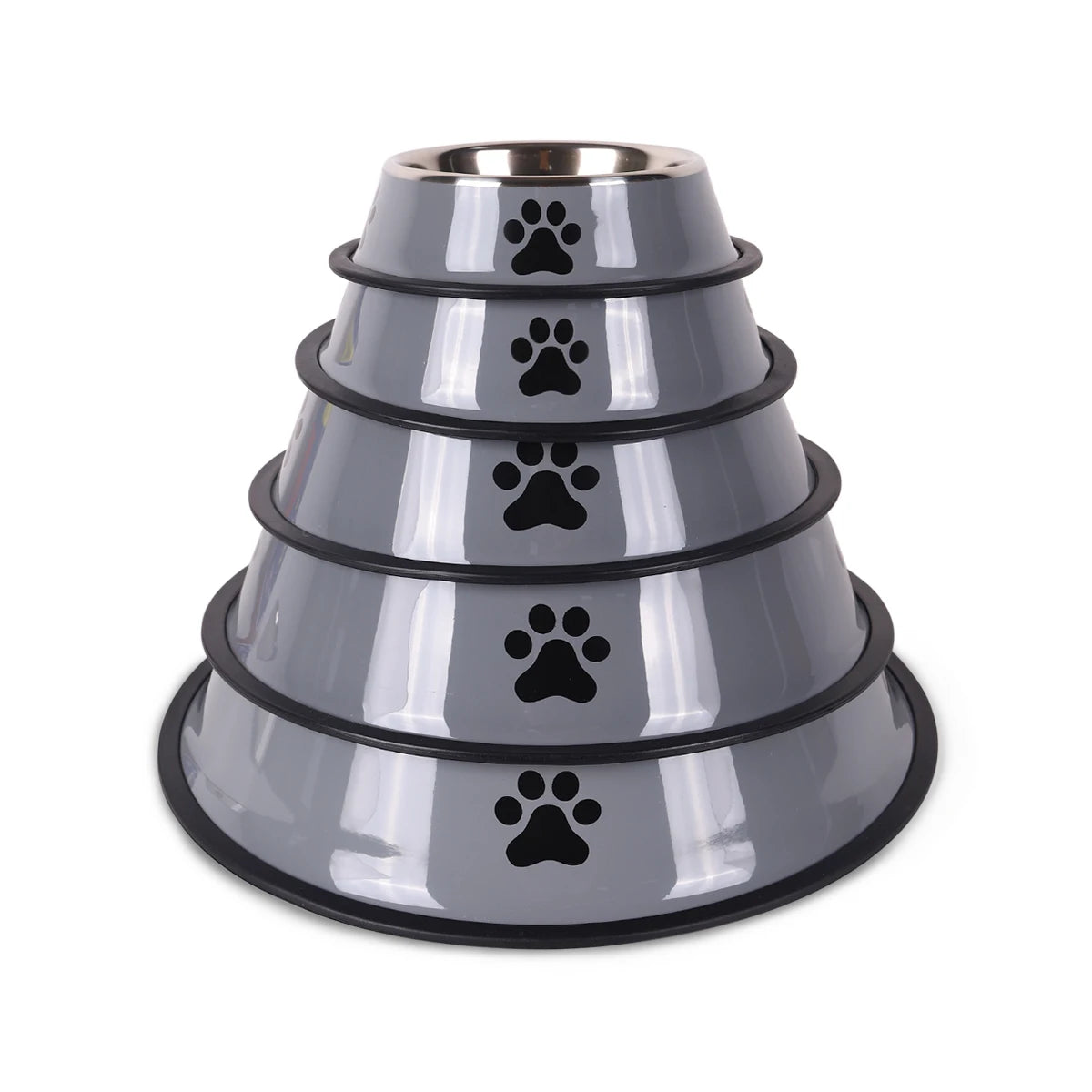 Stainless steel dog food bowls with paws