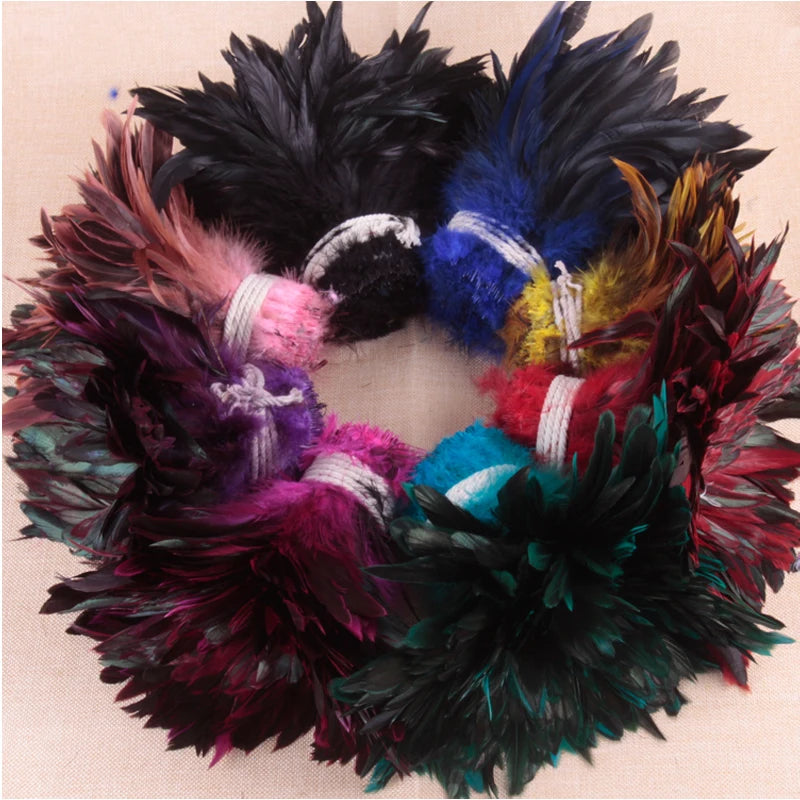 100pcs Two colored rooster feathers