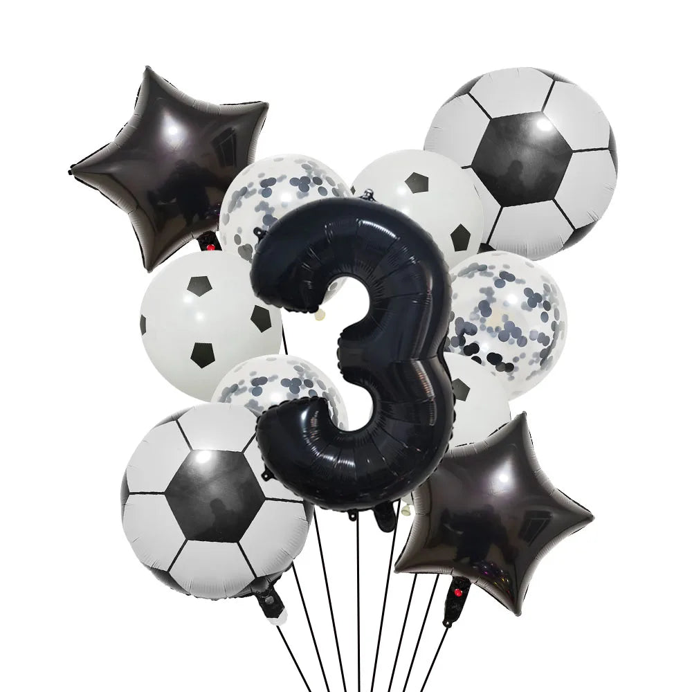 Ballong set med siffra och fotbolls motiv