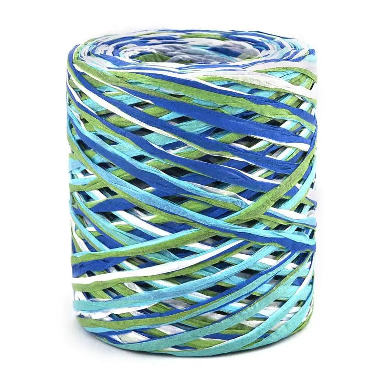 100M natural raffia paper yarn mixed colors