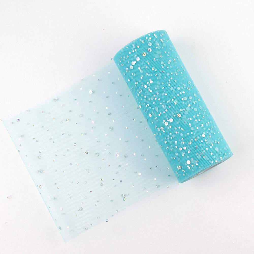 Tulle fabric with glitter sequins