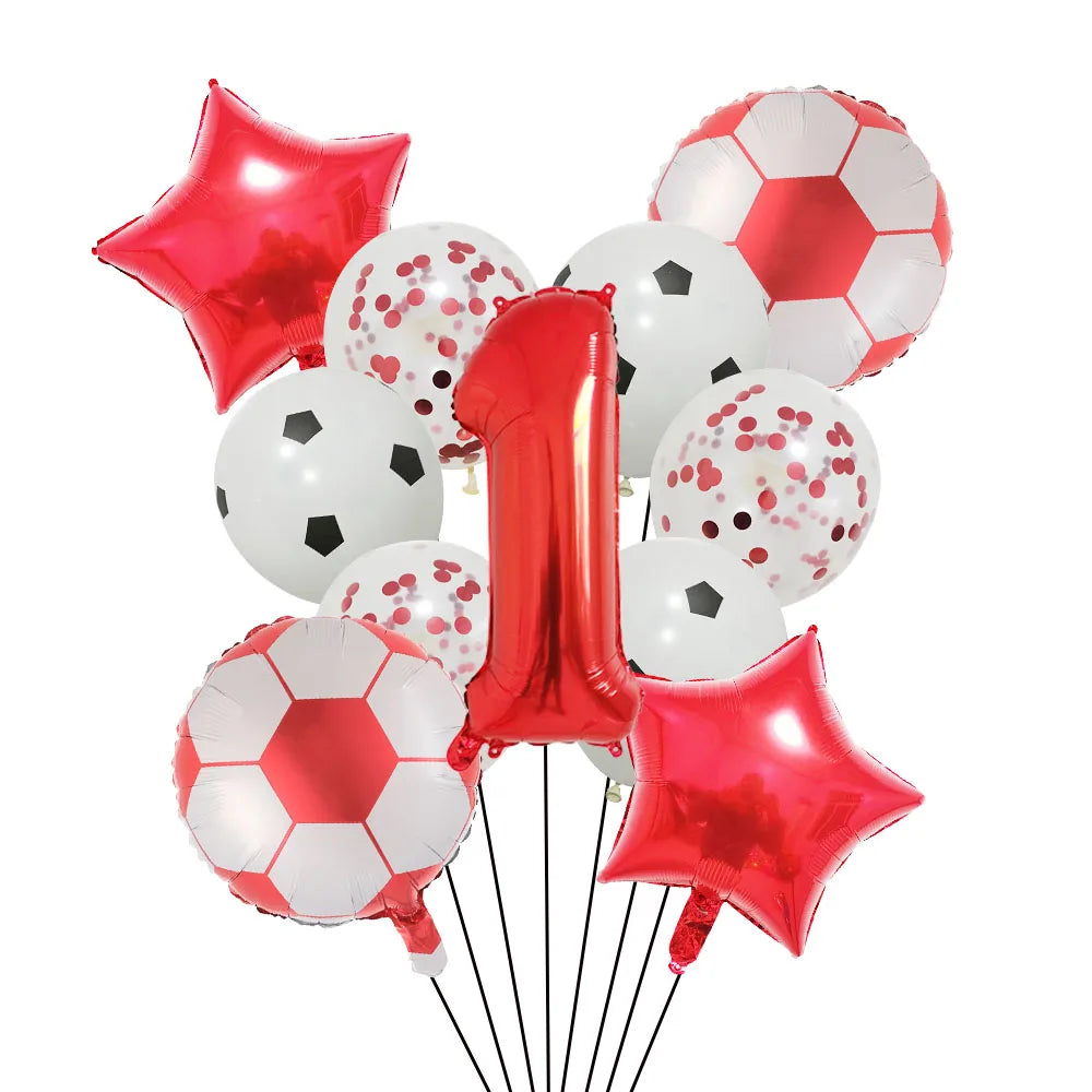 Ballong set med siffra och fotbolls motiv