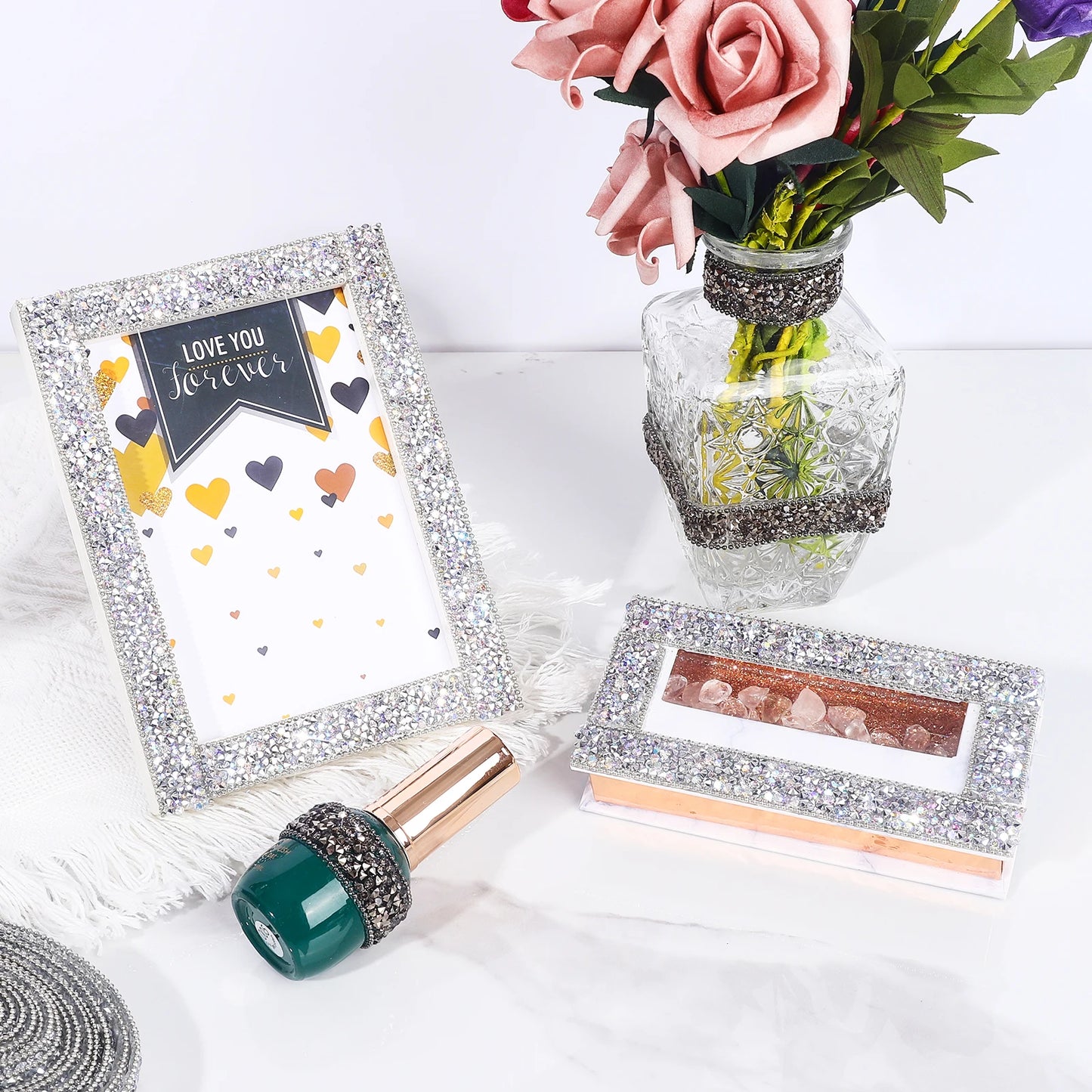 Svart metallic strass tejp