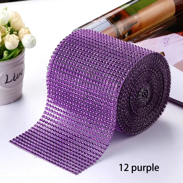 Mech decor rhinestone ribbon