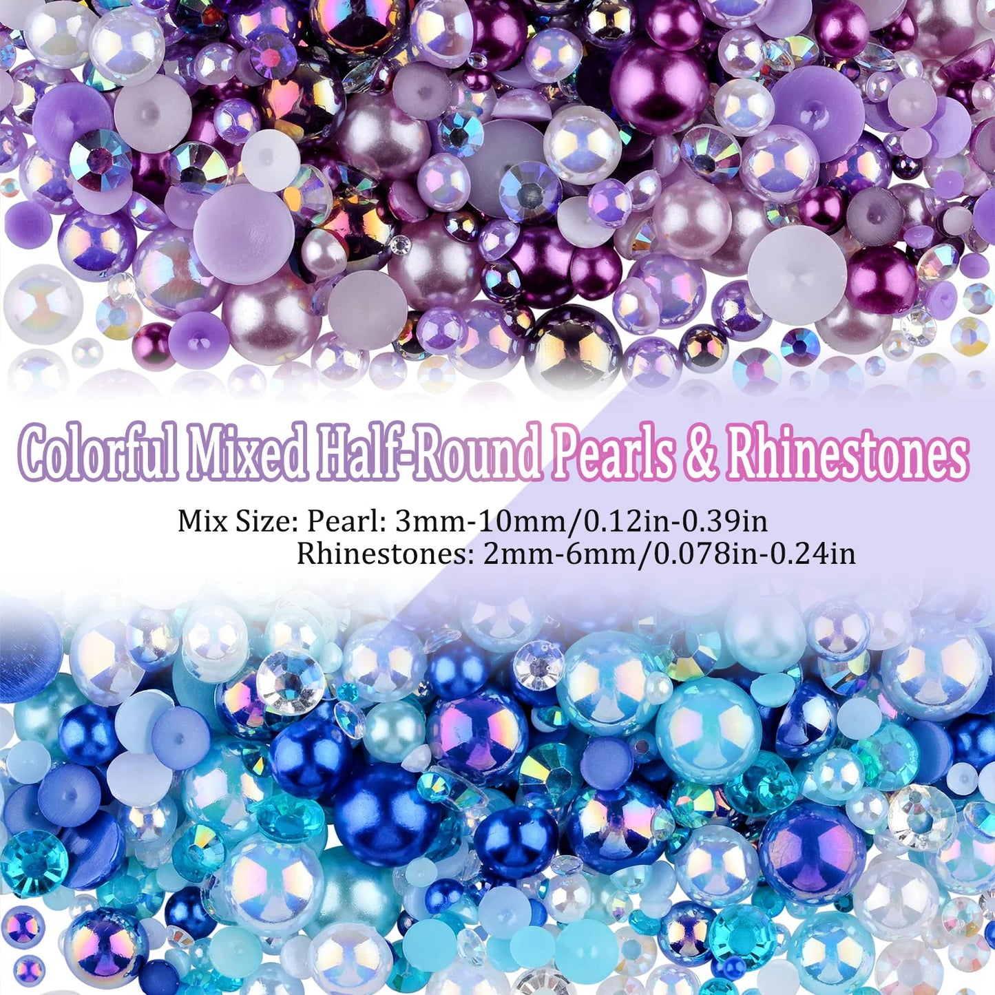 Halv runda pearl imitation mix pärlor