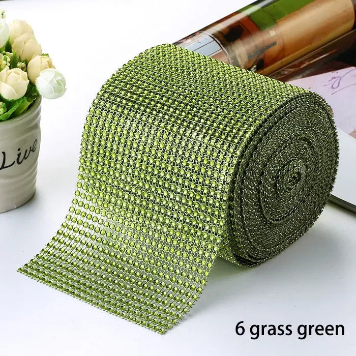 Mech decor rhinestone ribbon
