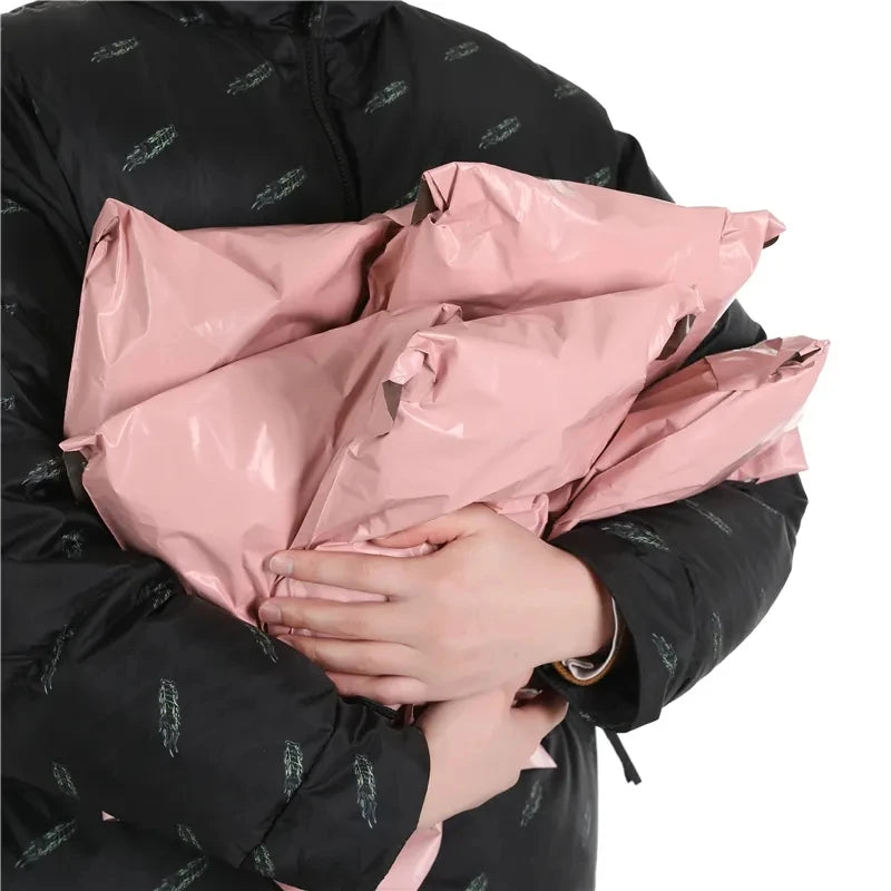 50pcs Shipping bags plastic Pink different sizes