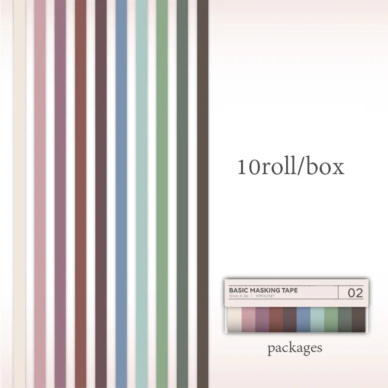 10-pack of paper tape in different colors