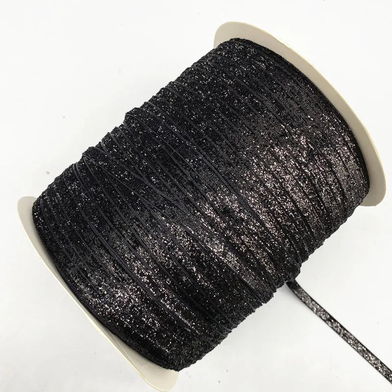 Glittrande sammets band 6mm