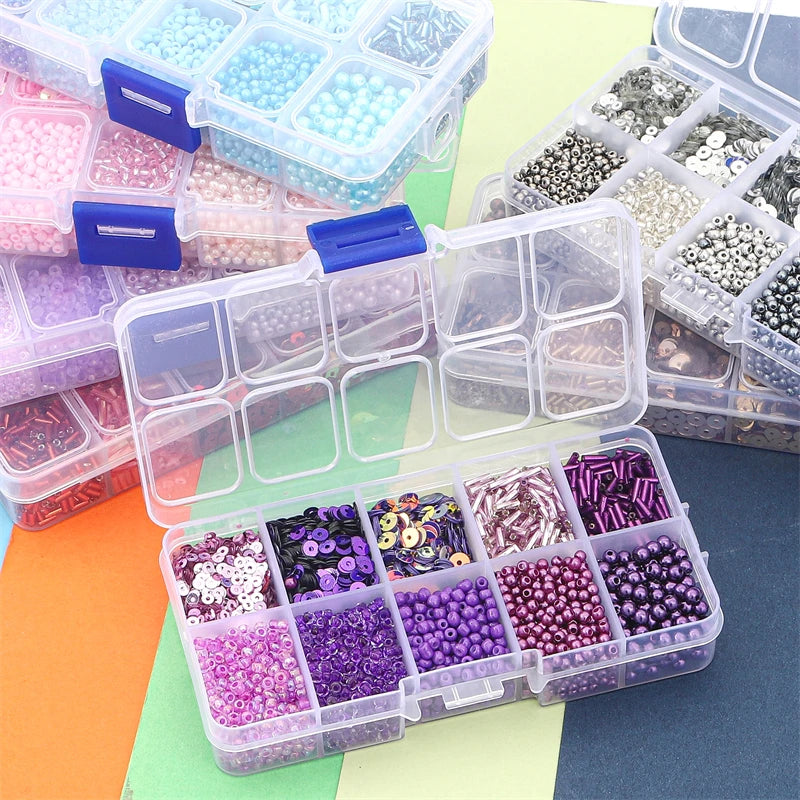 Box with beads and sequins