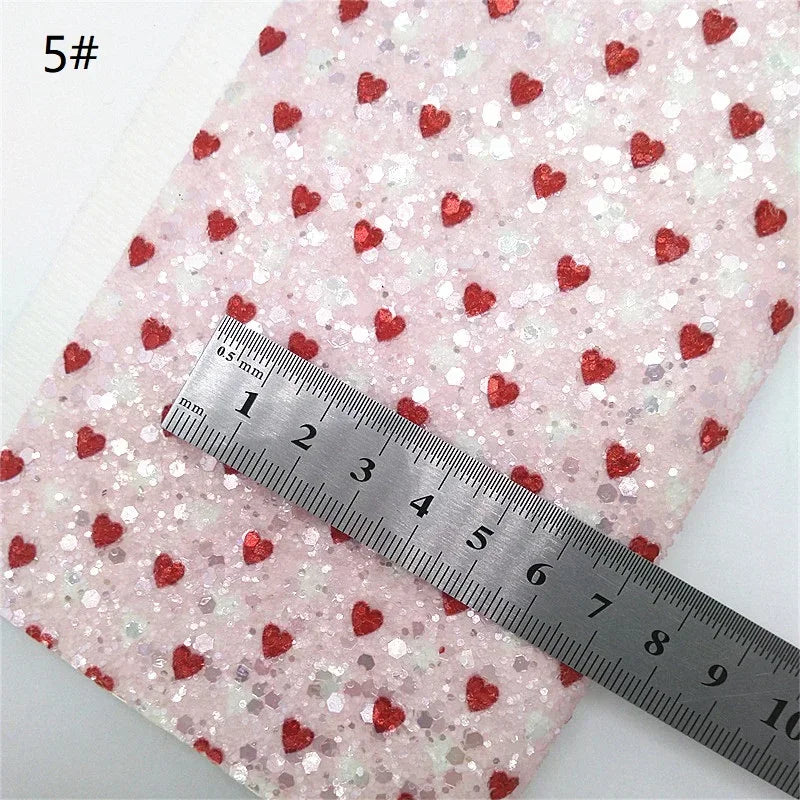 Leather fabric in pattern Pink