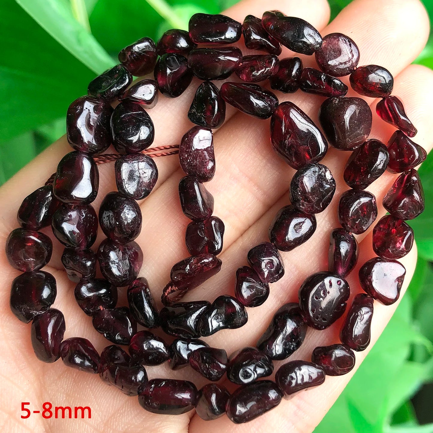 Naturel Garnet ädelsten pärlor