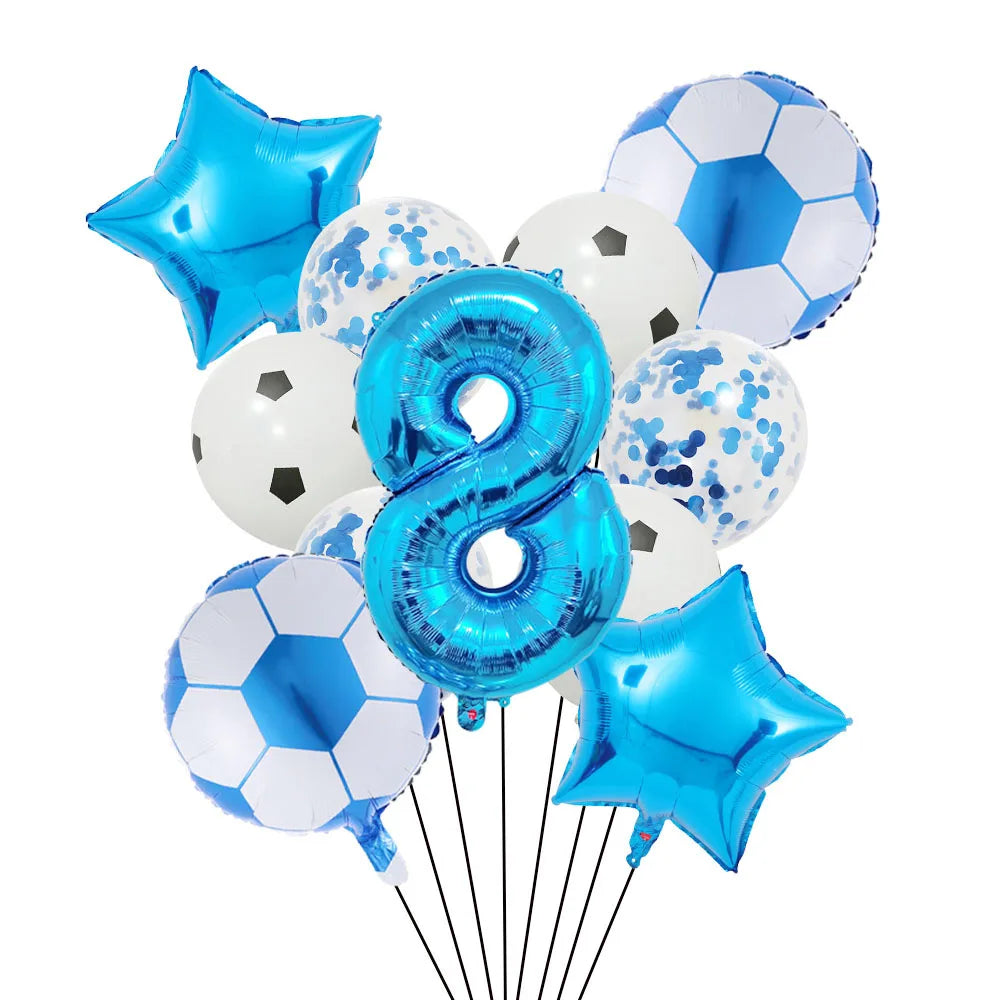 Ballong set med siffra och fotbolls motiv
