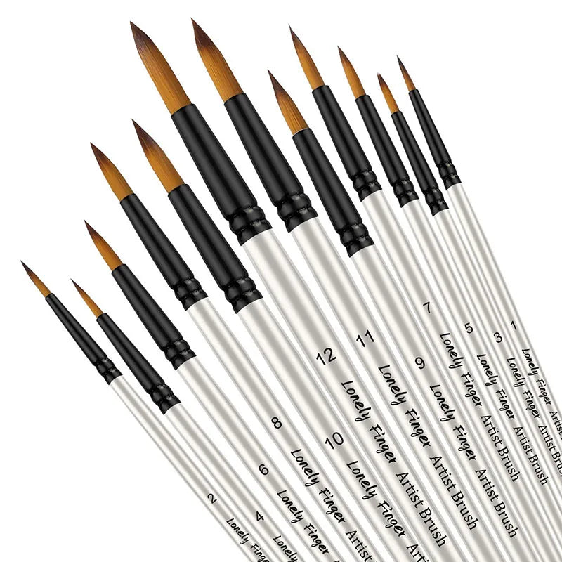 12pcs Professional Artist Painting Brushes Nylon Hair