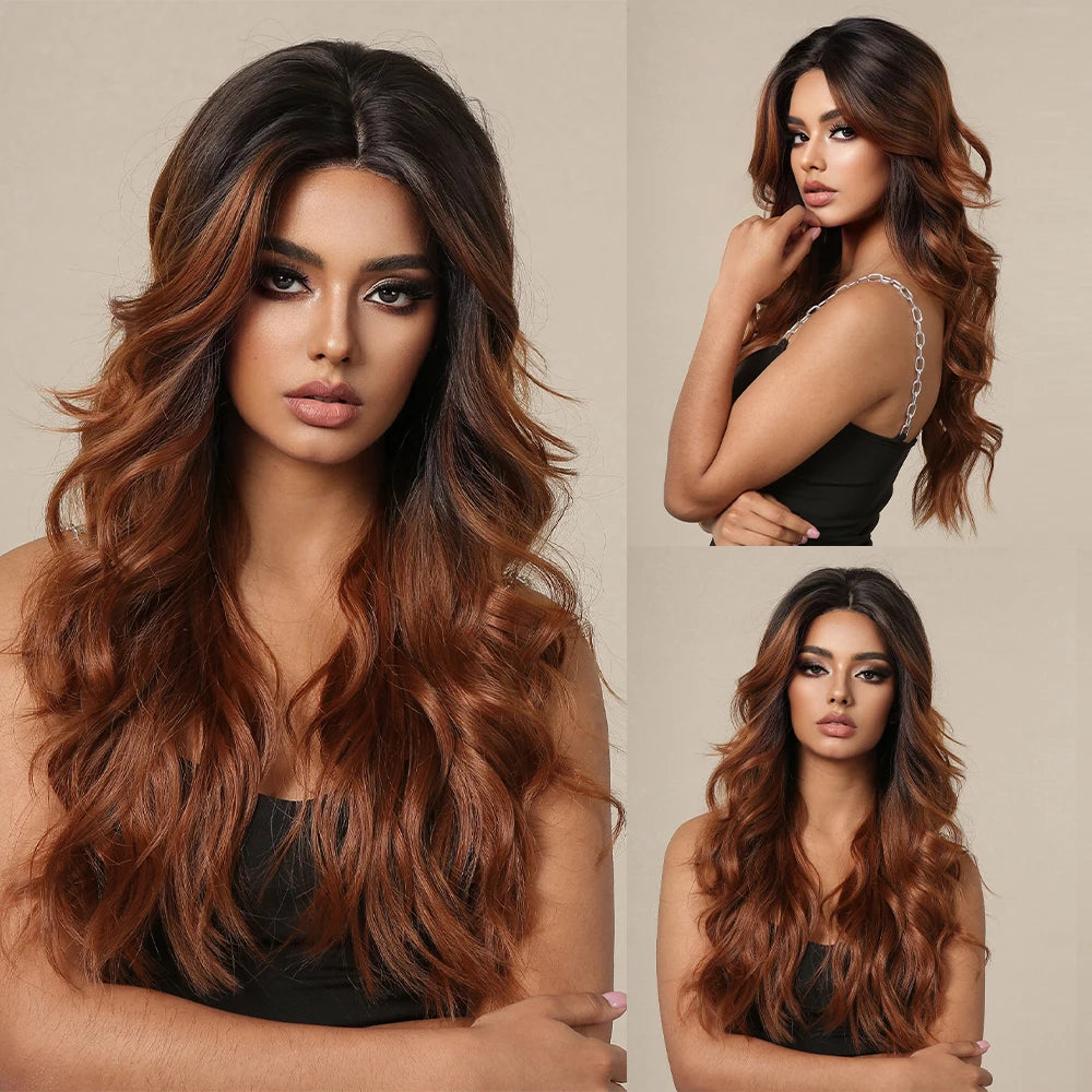 Wig long wavy hair with curls