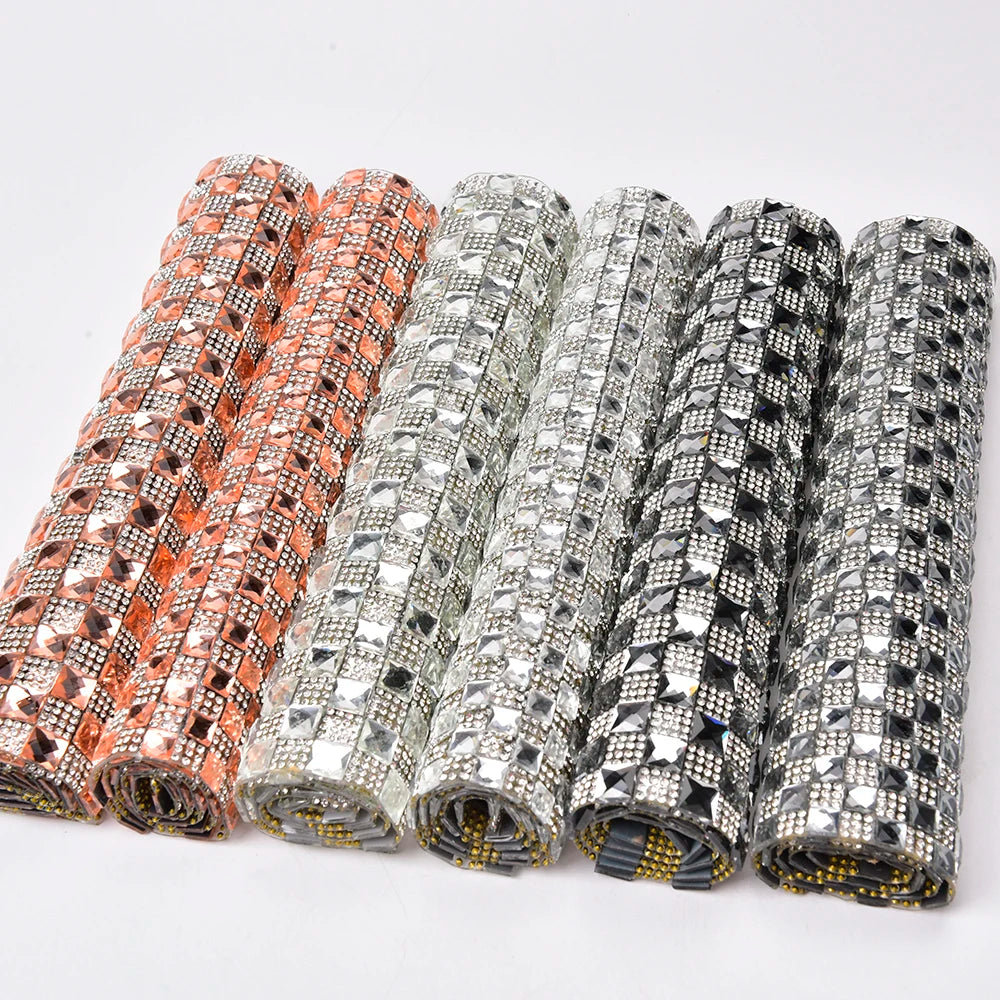 Sheet of square rhinestone tiles self-adhesive / Hot fix