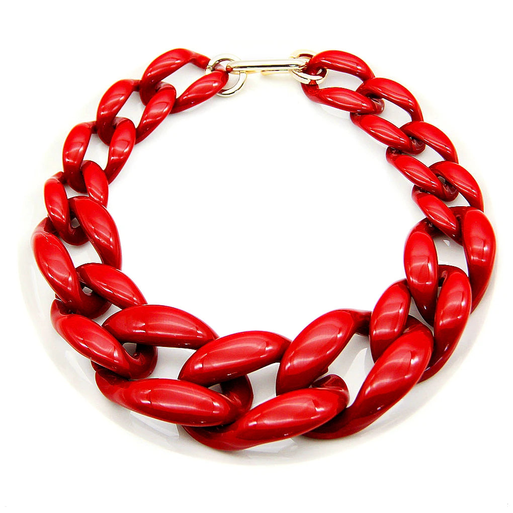 Fashion halsband grov bred akryl kedja