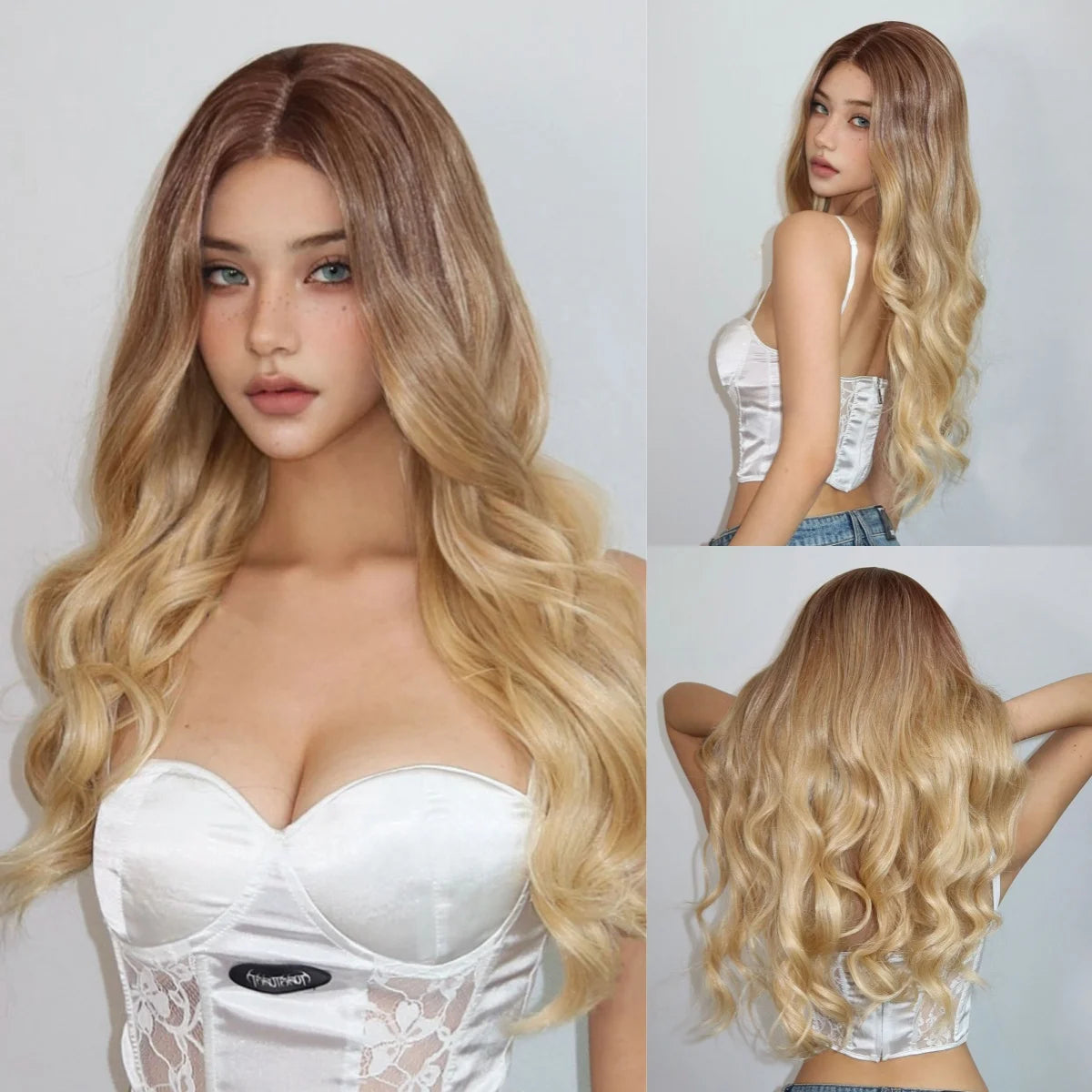 Wig long wavy hair with curls