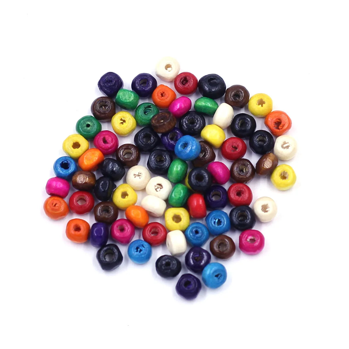 Mini trä pärlor i olika färger 4mm