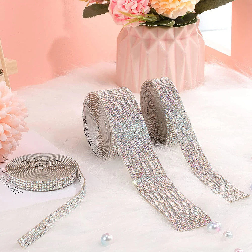 Rhinestone tape Silver Multicolor