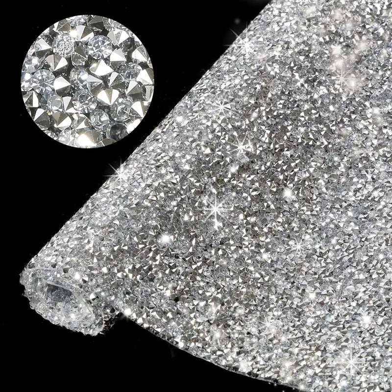 24x20cm sheet of rhinestone tape with triangular rhinestones