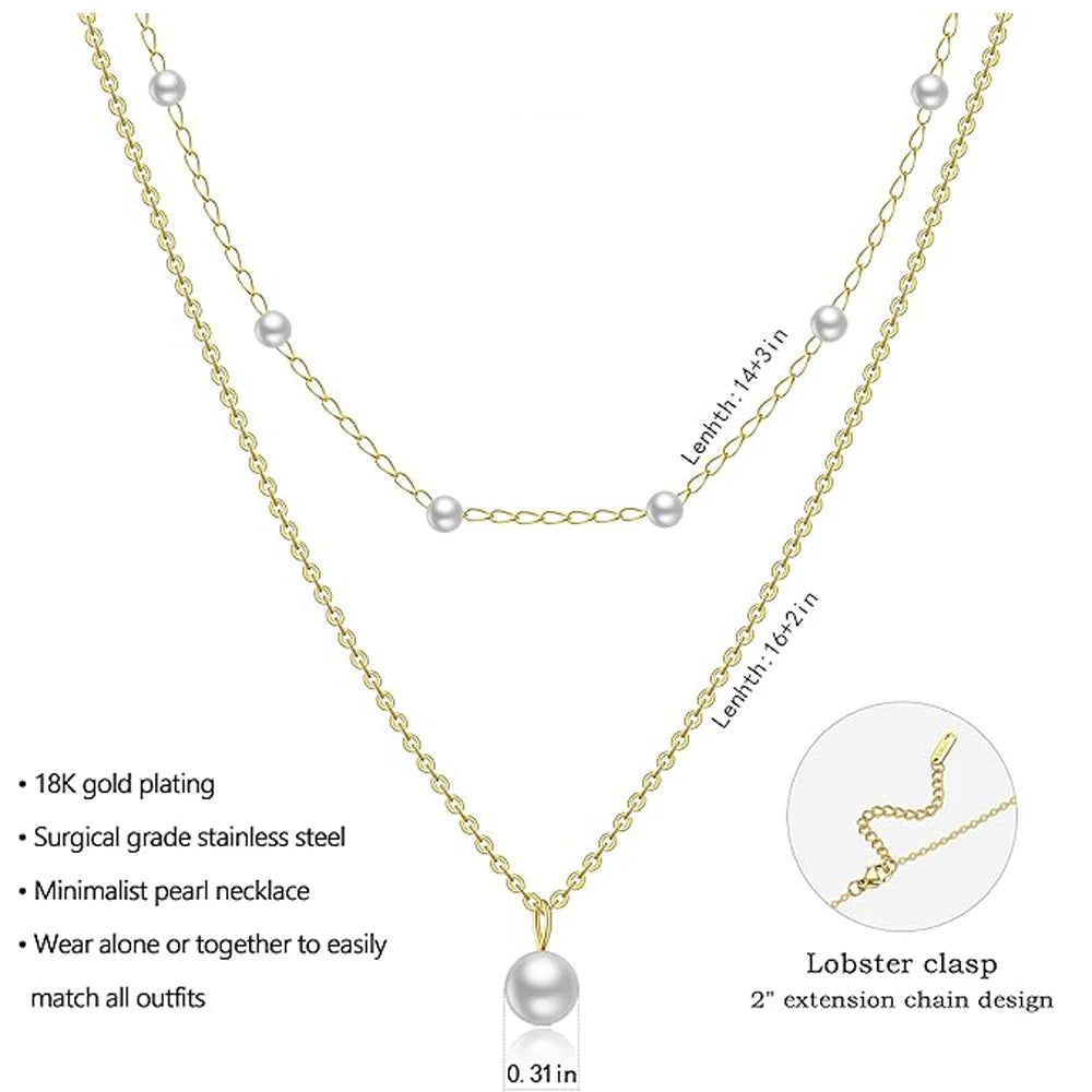 halsband 18k guld med sötvatten pärlor