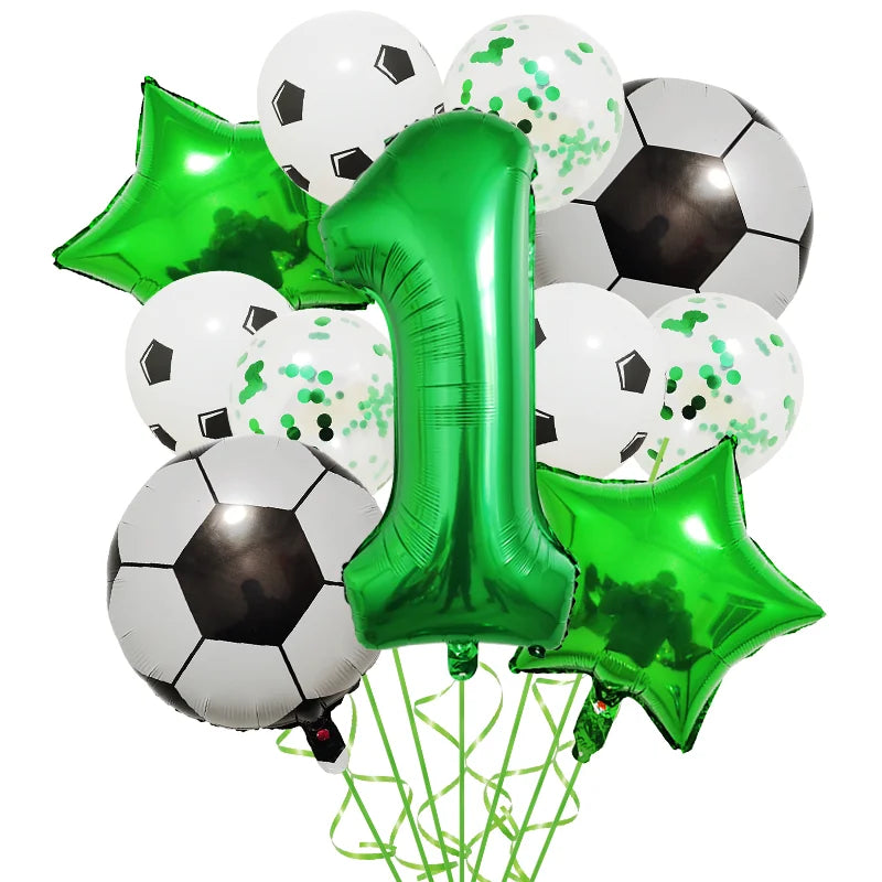 Ballong set med siffra och fotbolls motiv