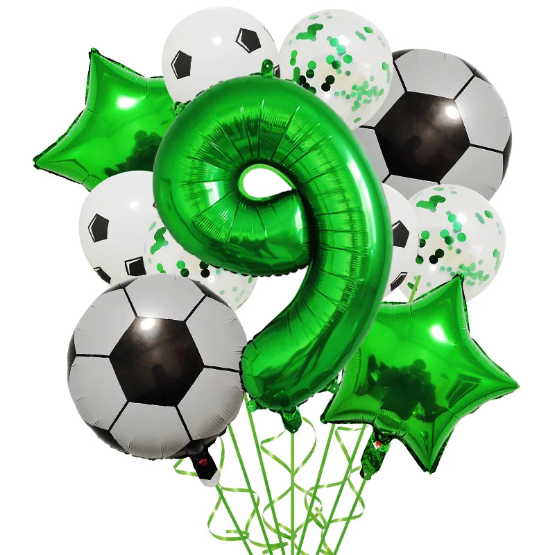 Ballong set med siffra och fotbolls motiv