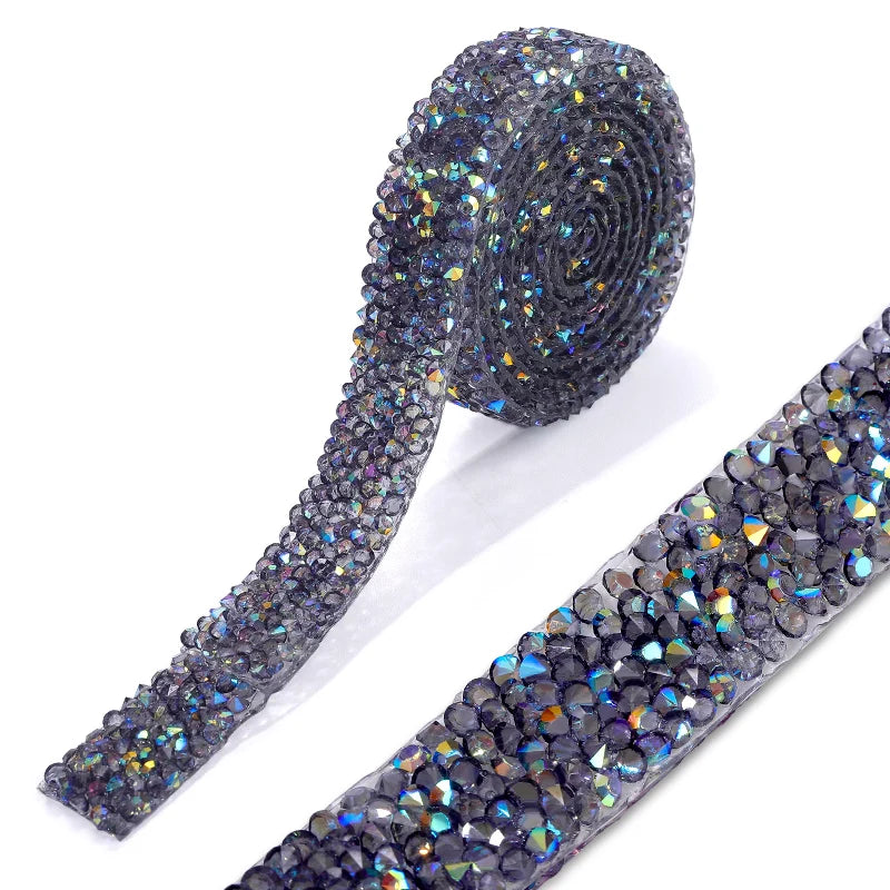 Rhinestone ribbon Hot fix