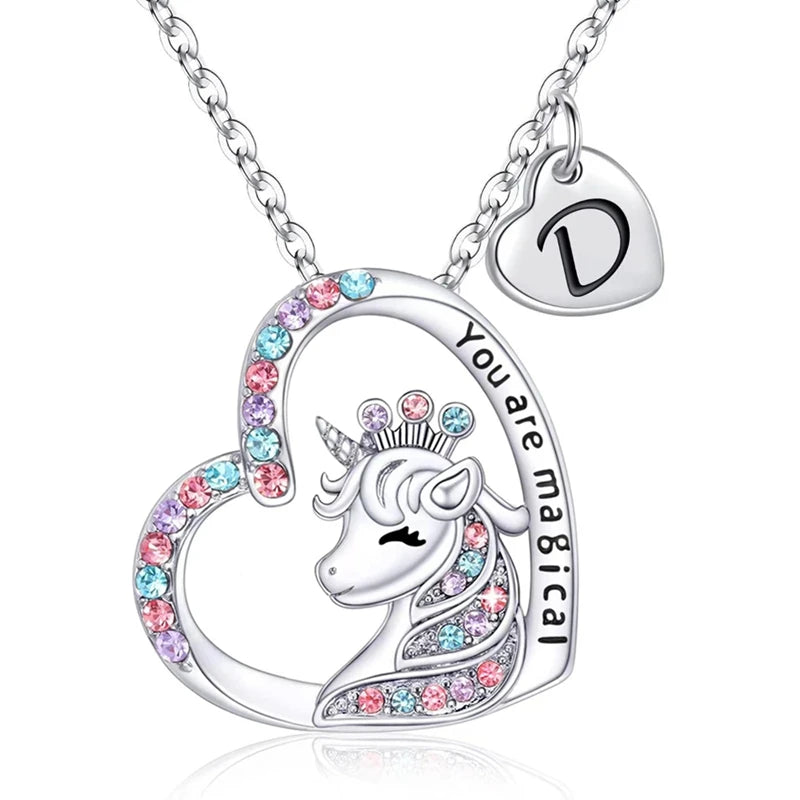 Halsband barn hjärta med unicorn