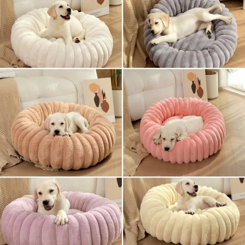 Rund mjuk hund säng