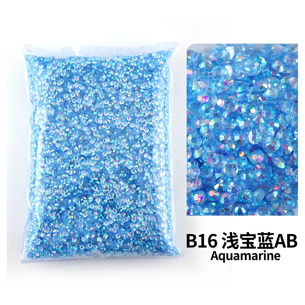 Storpack resin strass stenar blå