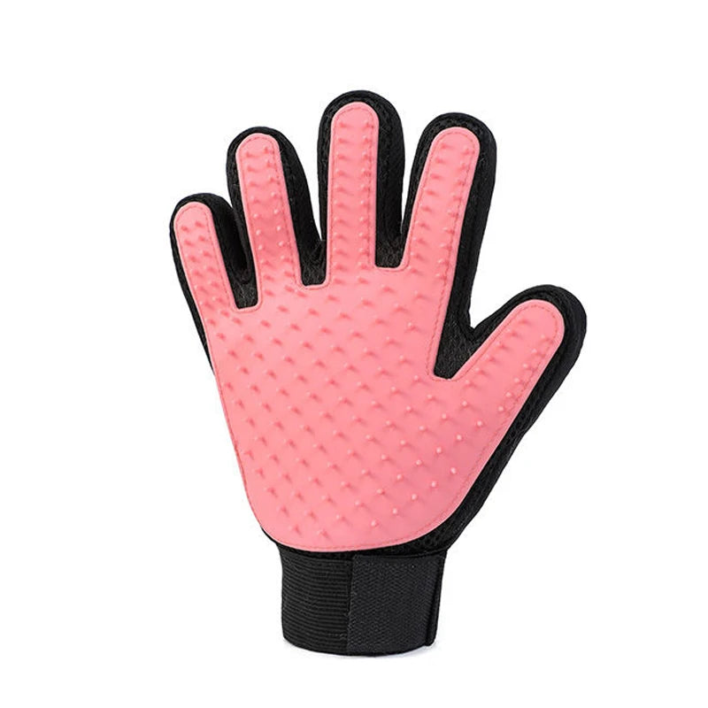 Glove brushing fur
